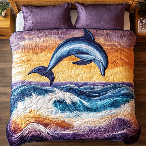 Dolphin Jumping WX0703016CL Quilted Bedding Set