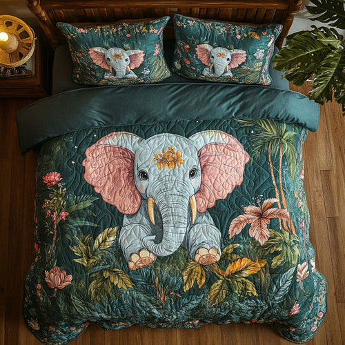 Baby Elephant WT0703129CL Quilted Bedding Set
