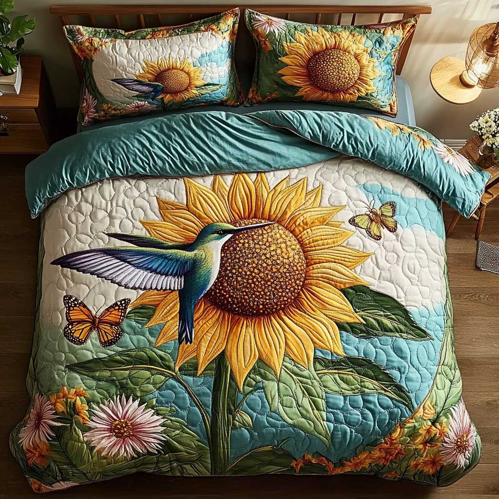 Sunflower Hummingbird WN1302018CL Quilted Bedding Set