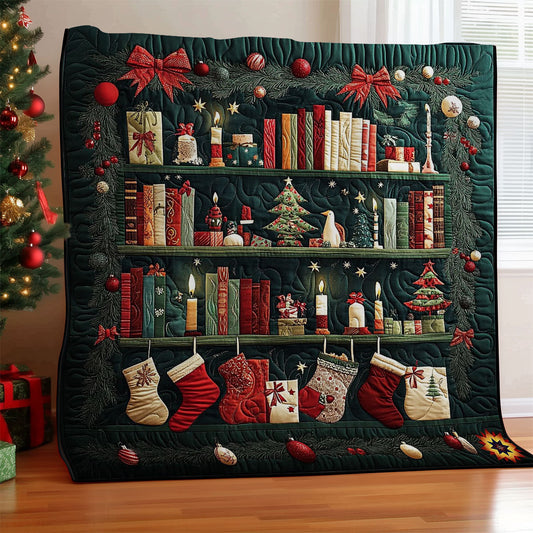 Christmas Bookshelf WY2511059CL Quilt Blanket