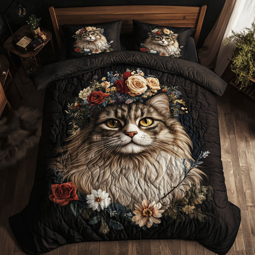 Maine Coon Flower WT1302003CL Quilted Bedding Set