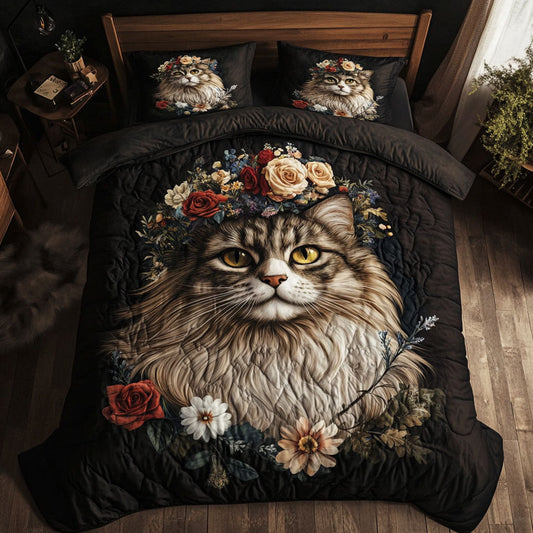 Maine Coon Flower WT1302003CL Quilted Bedding Set