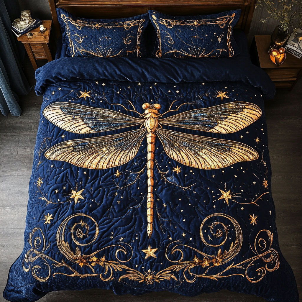 Mystic Dragonfly In Night WY1902029CL Quilted Bedding Set