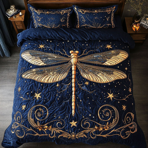 Mystic Dragonfly In Night WY1902029CL Quilted Bedding Set