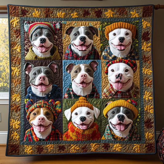 Pitbull Happy WT0810009CL Quilt Blanket