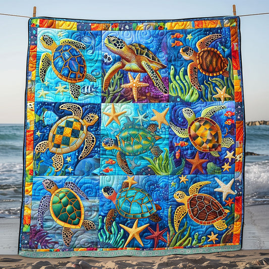 Vibrant Turtle Patchwork WP0509050CL Quilt Blanket
