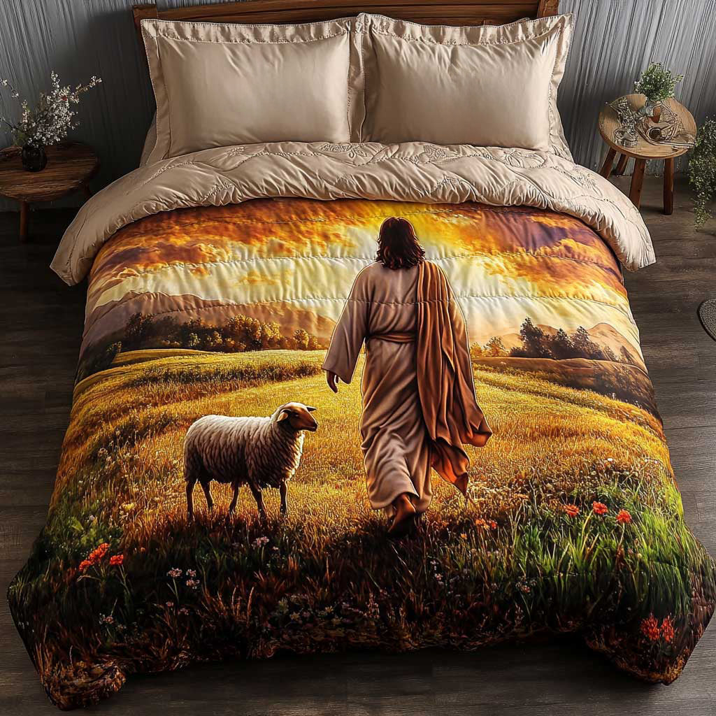 Christianity Faithful Flock WN0603075CL Quilted Bedding Set