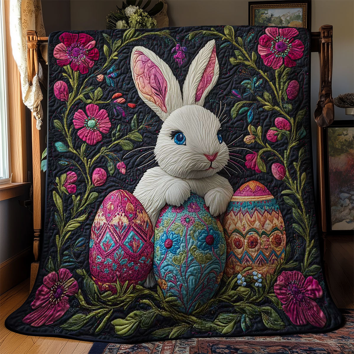 Rabbit? Easter Treasure WN1501038CL Quilt Blanket