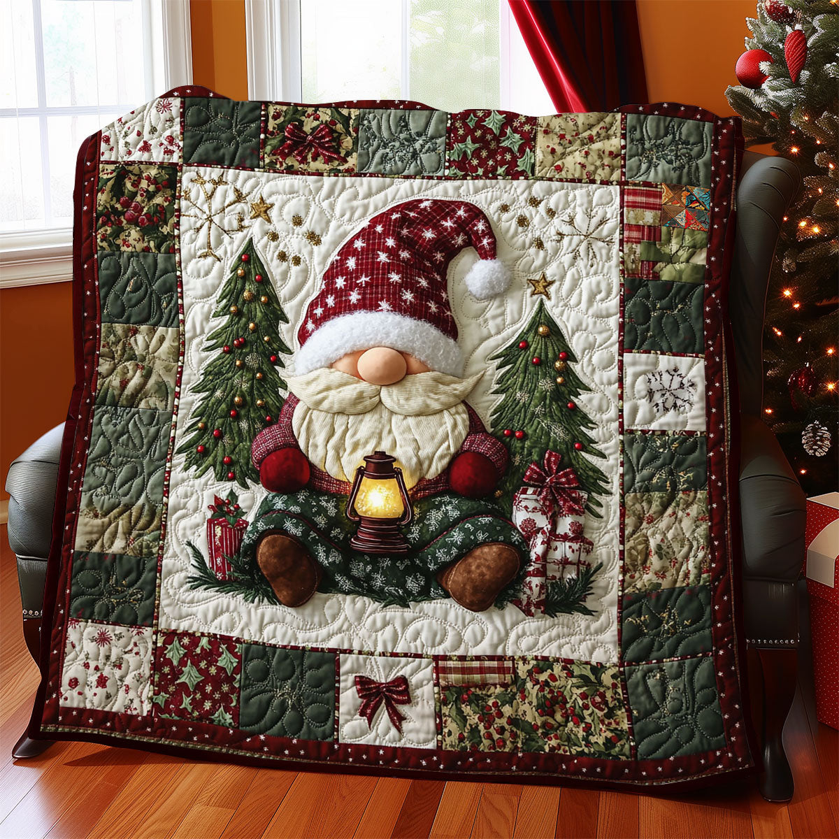 Christmas Gnome WJ2112008CL Quilt Blanket