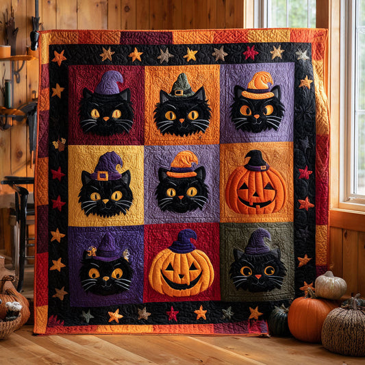 Midnight Cat Pumpkin CW1109053CL Quilt Blanket