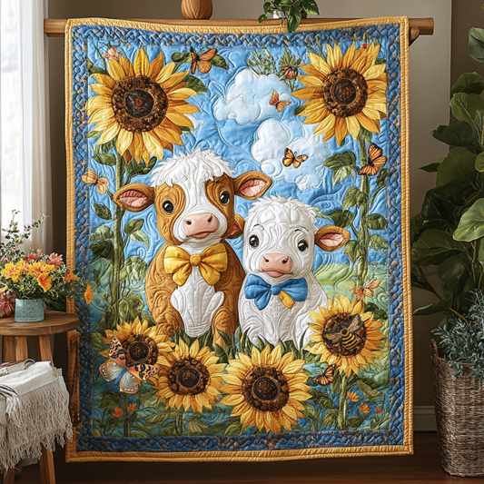 Sunflower Baby Cow WG1812013CL Quilt Blanket
