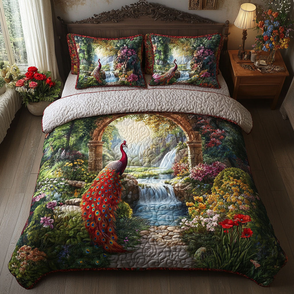 Peacock Red Flower WT2101007CL Duvet Cover Set