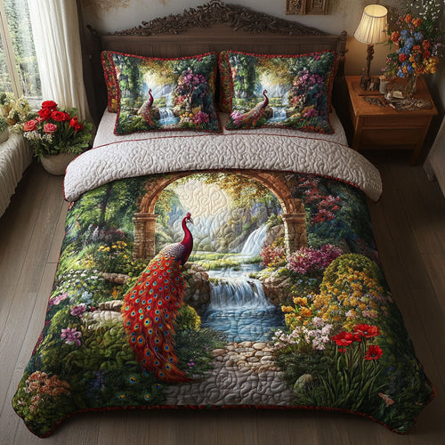 Peacock Red Flower WT2101007CL Duvet Cover Set