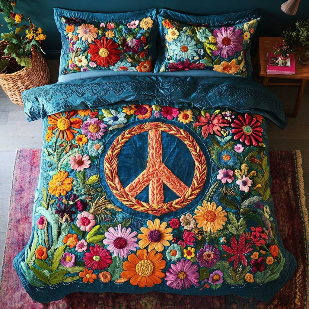 Peaceful Blooms WN1202036CL Quilted Bedding Set