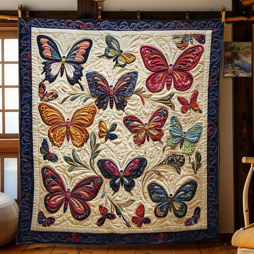 Vibrant Butterfly WY1502074CL Quilt Blanket