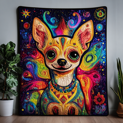 Chihuahua Hippie Vibes WN2409071CL Quilt Blanket
