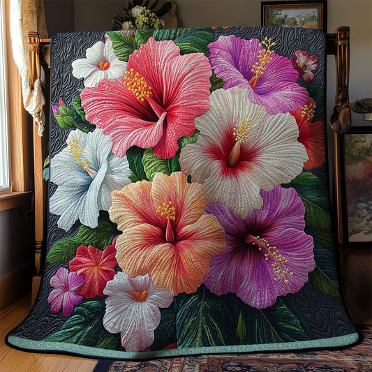 Bouquet Hibiscus WX1811005CL Quilt Blanket