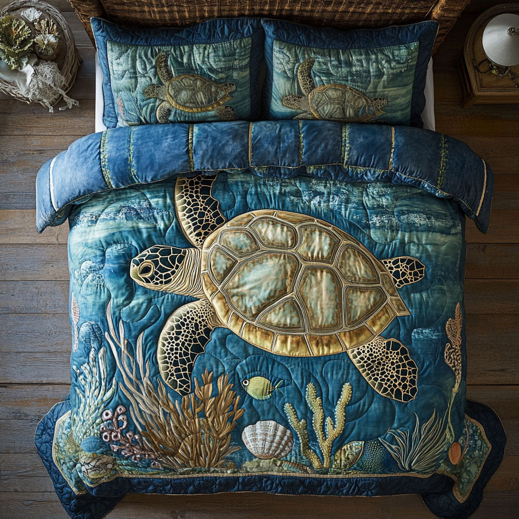 Mystic Turtle WY1902042CL Quilted Bedding Set