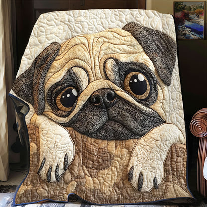 Cute Pug WY1202093CL Quilt Blanket