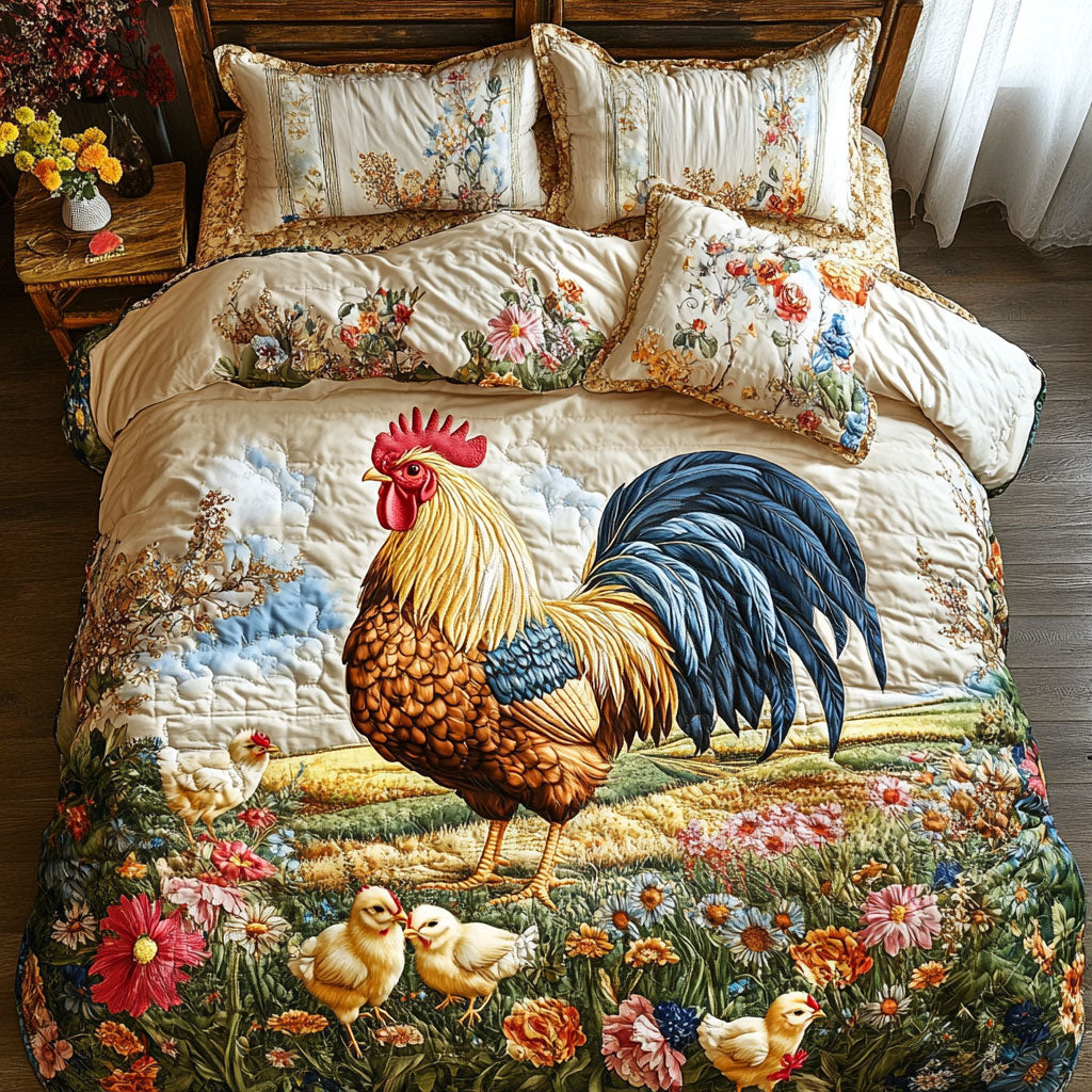Rooster Lawn WT1901013CL Quilted Bedding Set