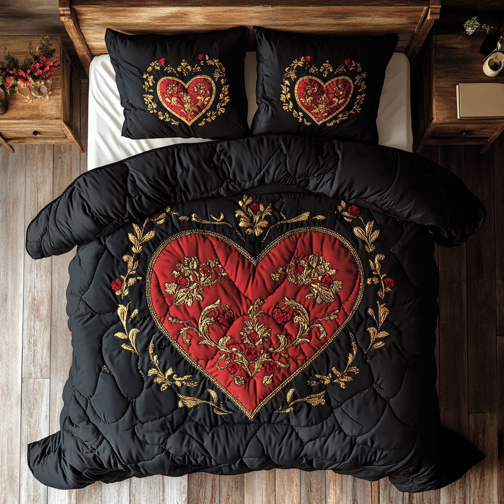 Mystic Heart Garden WY1202044CL Quilted Bedding Set
