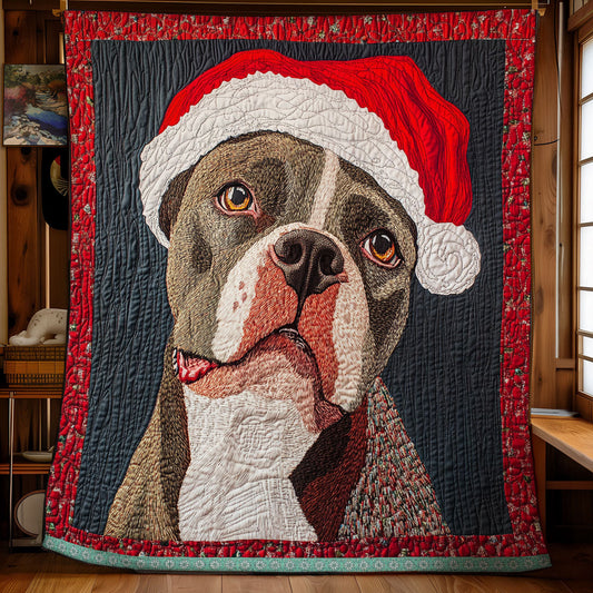 Pitbull Christmas WX2511032CL Quilt Blanket