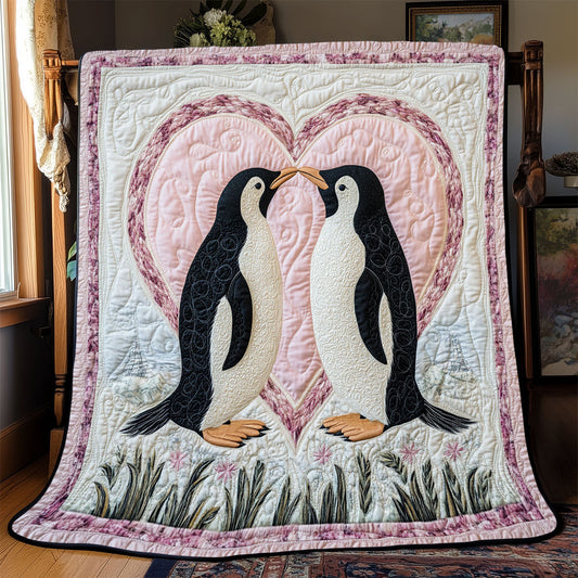 Penguins Valentine WX1601070CL Quilt Blanket