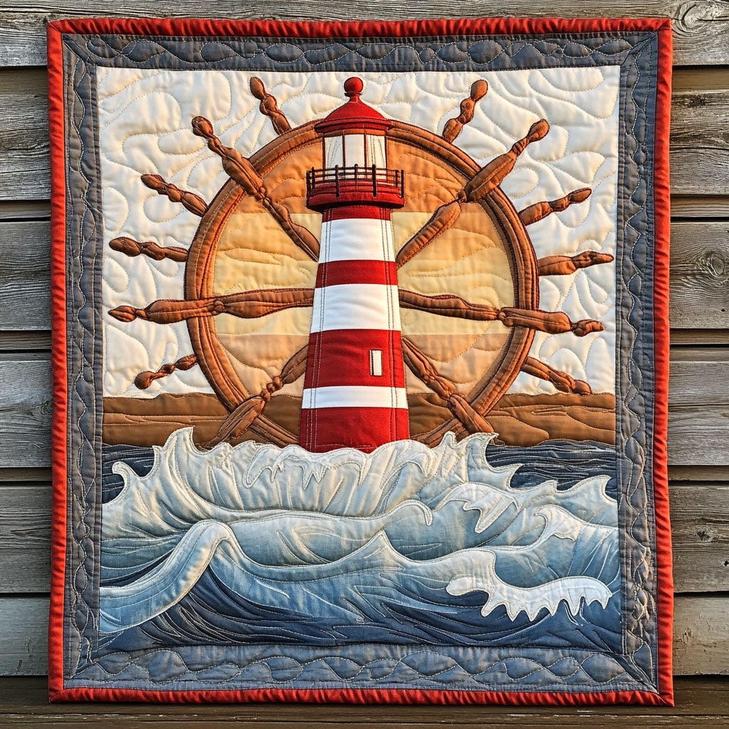 Lighthouse Wheel CW0906034CL Quilt Blanket