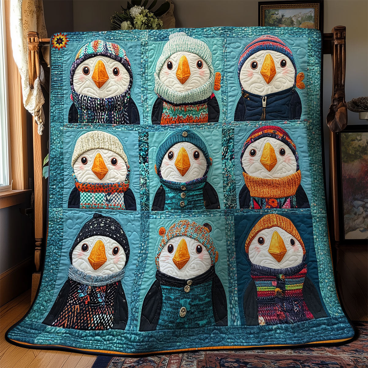 Winter Of Puffins WY1411039CL Quilt Blanket