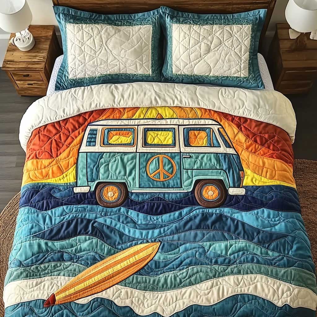 Ocean Breeze Camping Car WN1302040CL Quilted Bedding Set