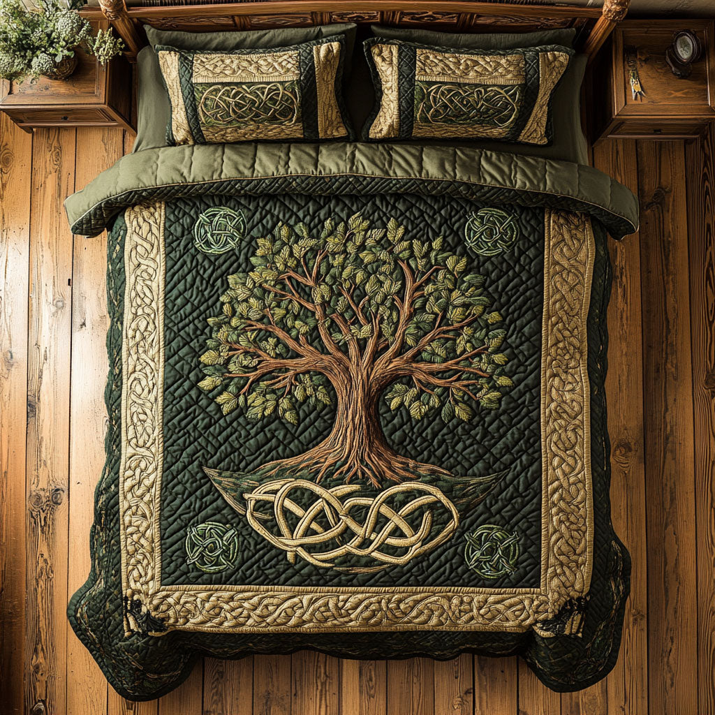 Eire’s Eternal Tree WX0703019CL Quilted Bedding Set