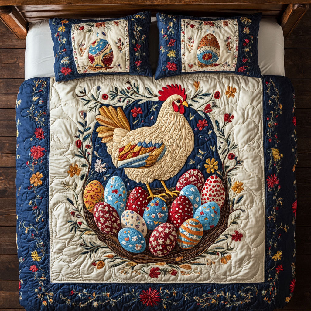 Elegant Chicken WX0803170CL Quilted Bedding Set