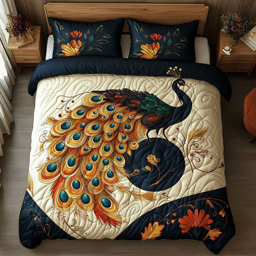 Elegant Peacock WX0403017CL Quilted Bedding Set
