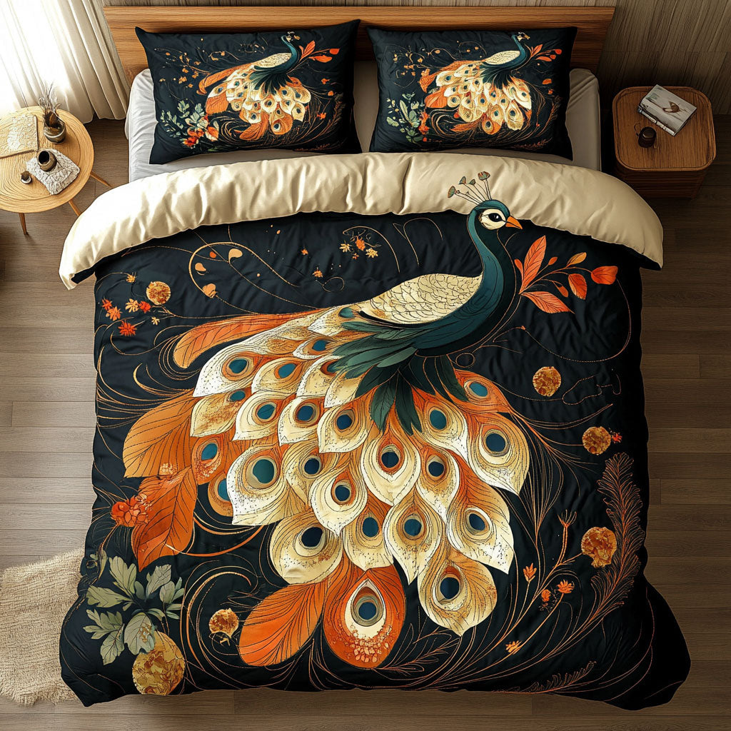 Elegant Peacock WX0403019CL Quilted Bedding Set