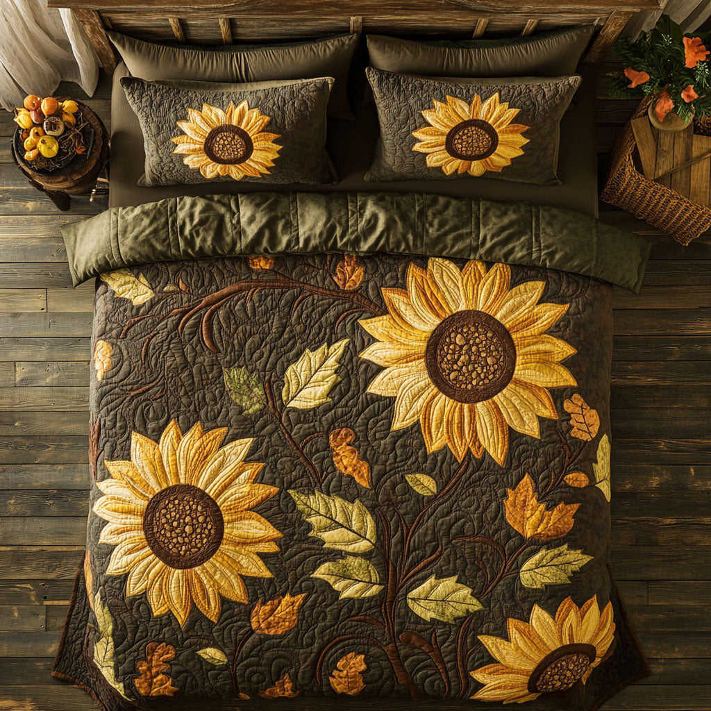 Elegant Sunflower WX0303020CL Quilted Bedding Set