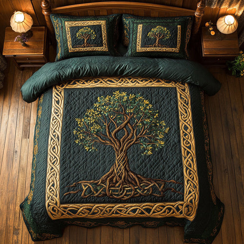 Emerald Tree of Legends WX0703020CL Quilted Bedding Set