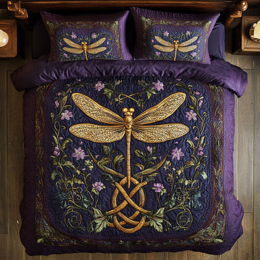 Enchanted Dragonfly WX0303021CL Quilted Bedding Set