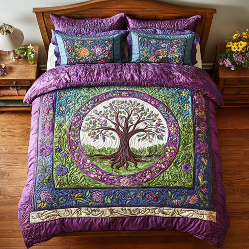 Enchanted Tree of Life WX0703023CL Quilted Bedding Set