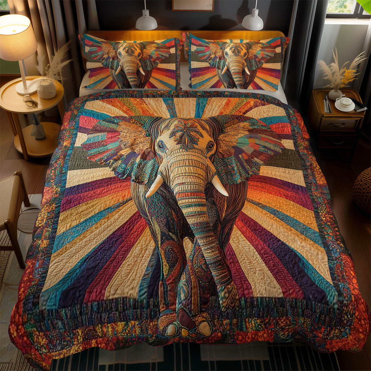 Ethereal Elephant WN1002061CL Quilted Bedding Set