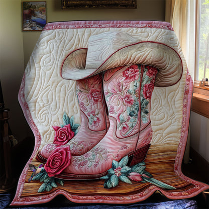 Pink Cowboy Boots WY0612018CL Quilt Blanket