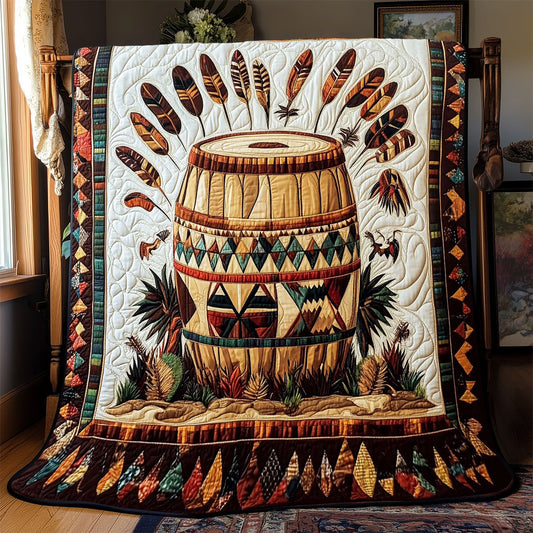Native American Drum WX0602070CL Quilt Blanket