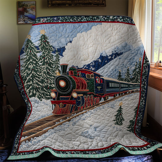 Train In Christmas WX2511045CL Quilt Blanket