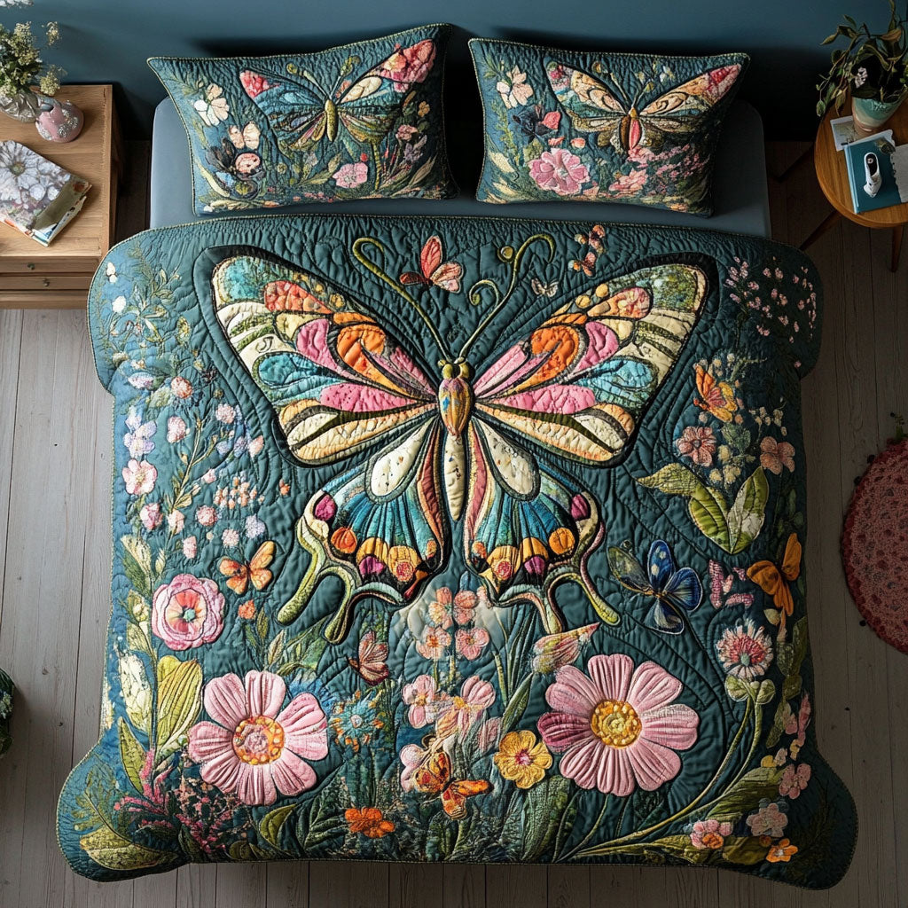 Fluttering Blossoms WY0803066CL Quilted Bedding Set