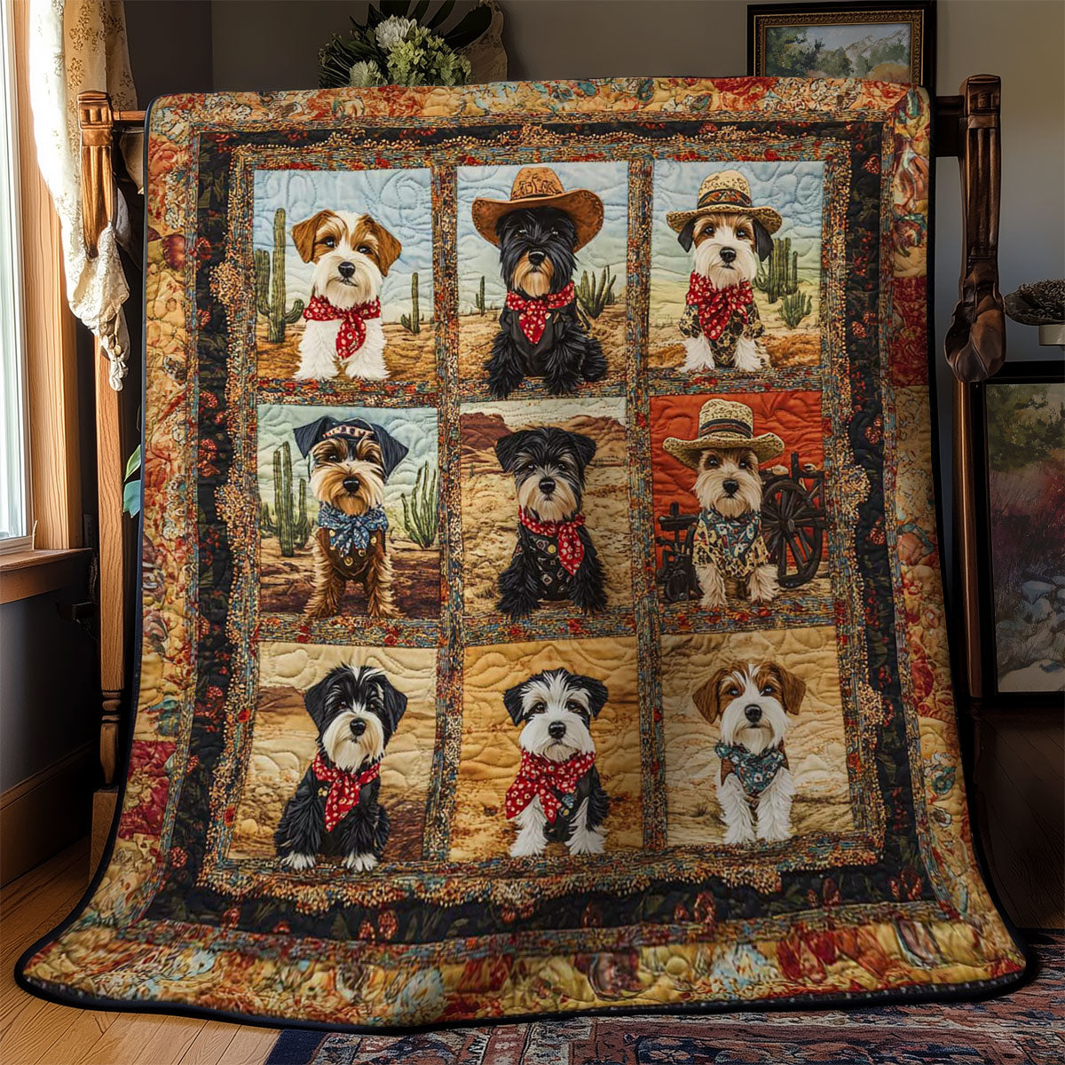 Schnauzer Wrangler WN0901005CL Quilt Blanket