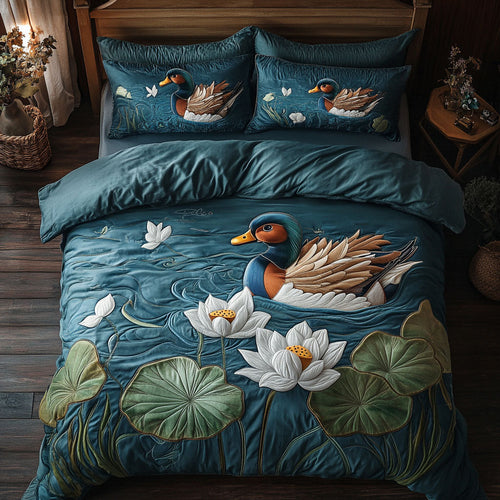 Lotus Mandarin Duck WJ2102028CL Quilted Bedding Set