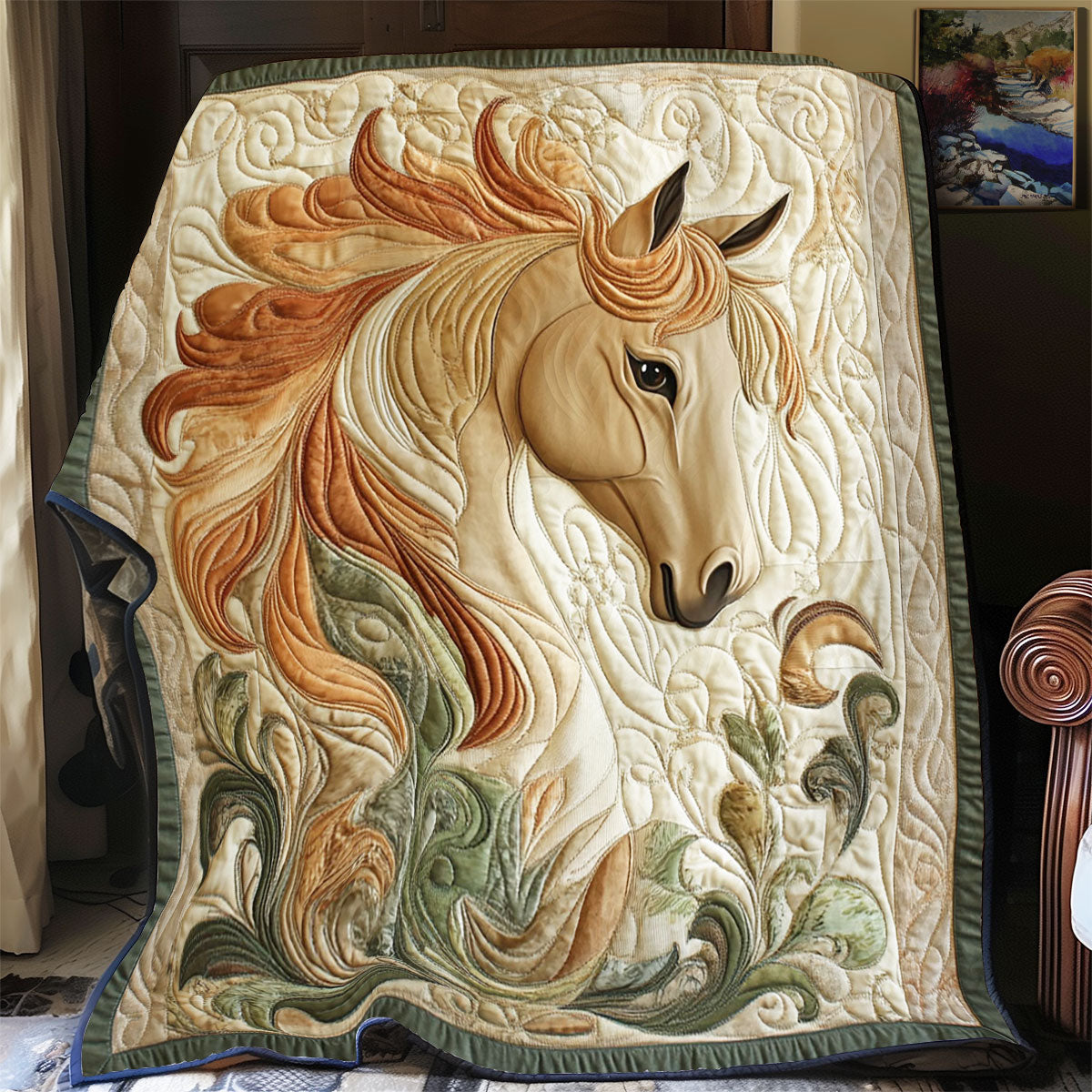 Abstract Horse WY1001100CL Quilt Blanket