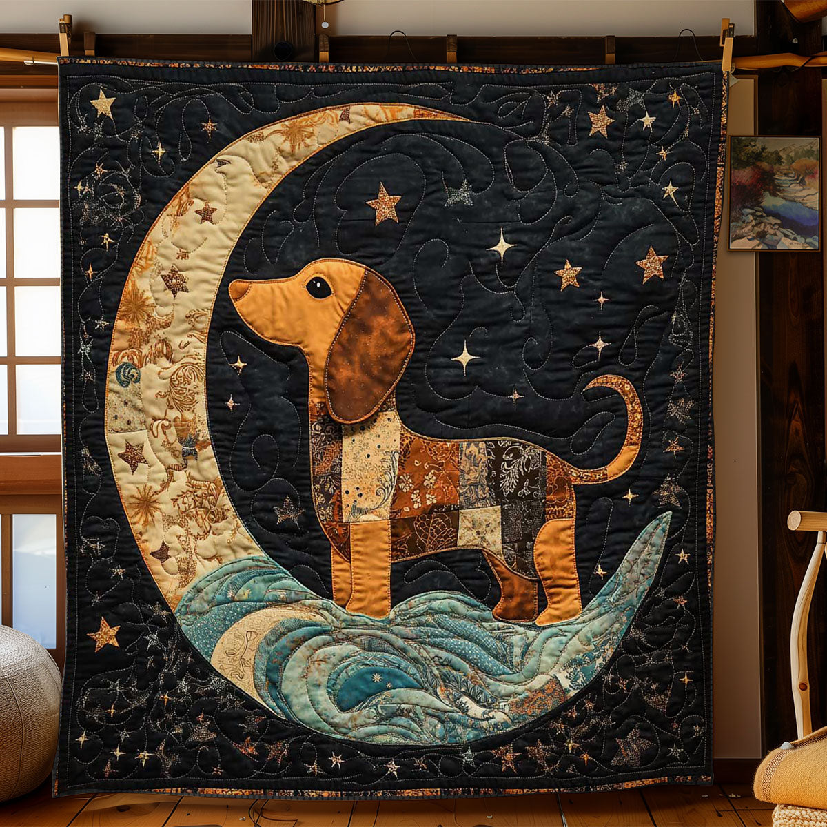 Dachshund? Lunar Journey WN0601043CL Quilt Blanket