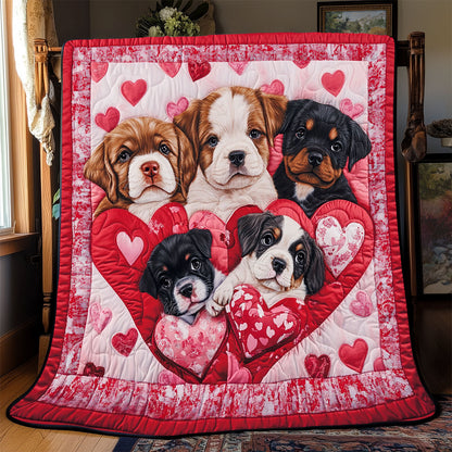 Adorable Dog Valentine WX0901001CL Quilt Blanket
