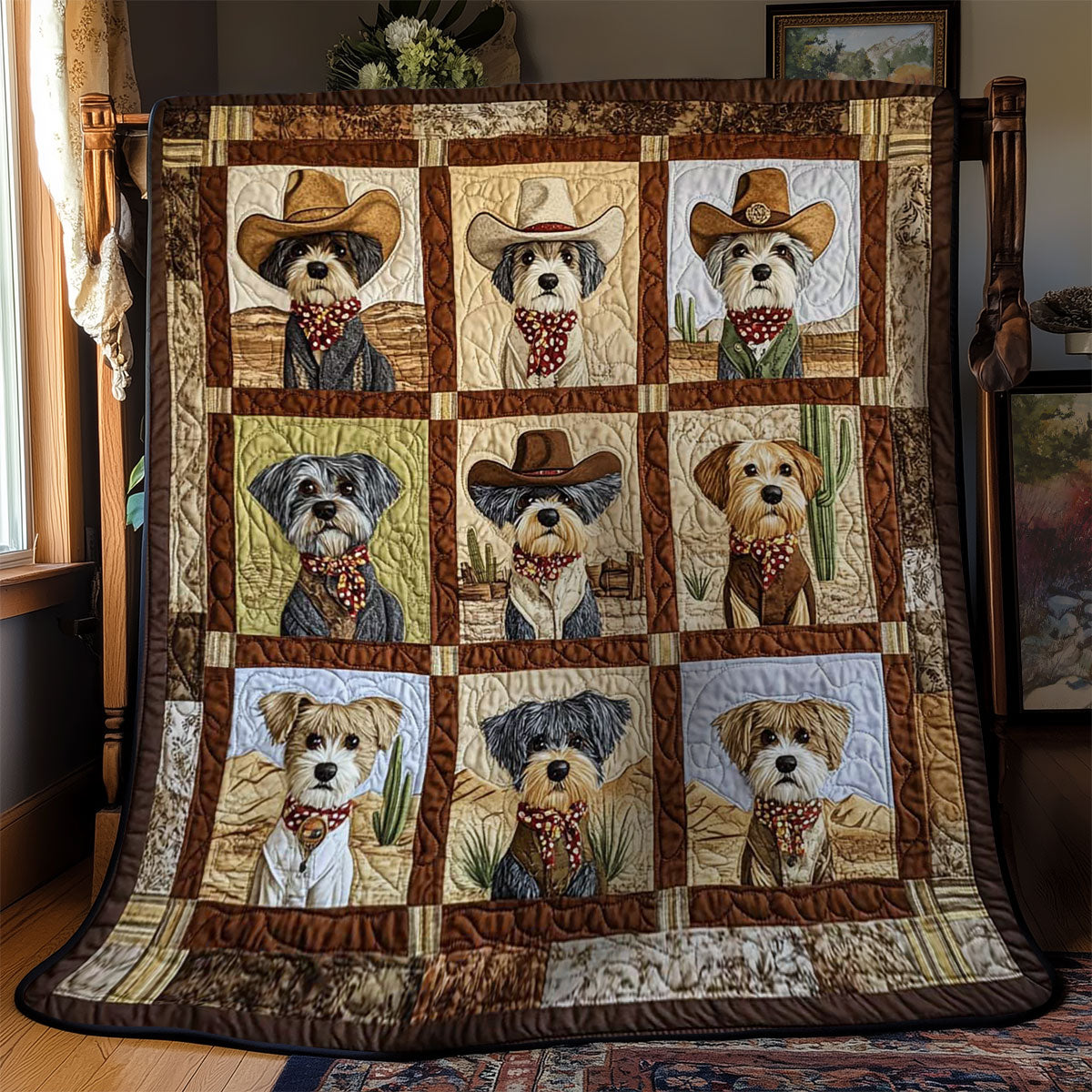 Ranch Life Schnauzer WN0901009CL Quilt Blanket