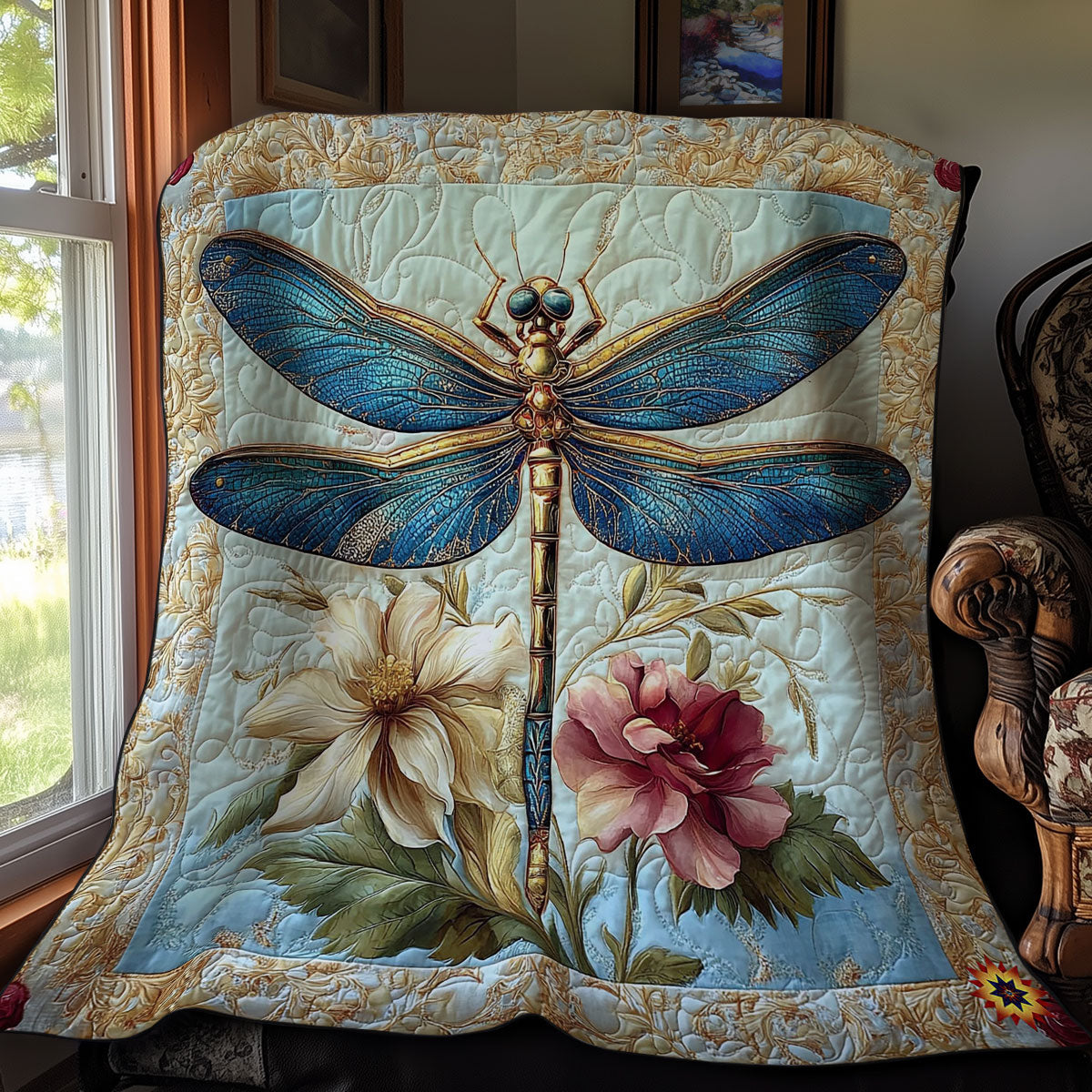 Royal Blue Dragonfly WY1012046CL Quilt Blanket